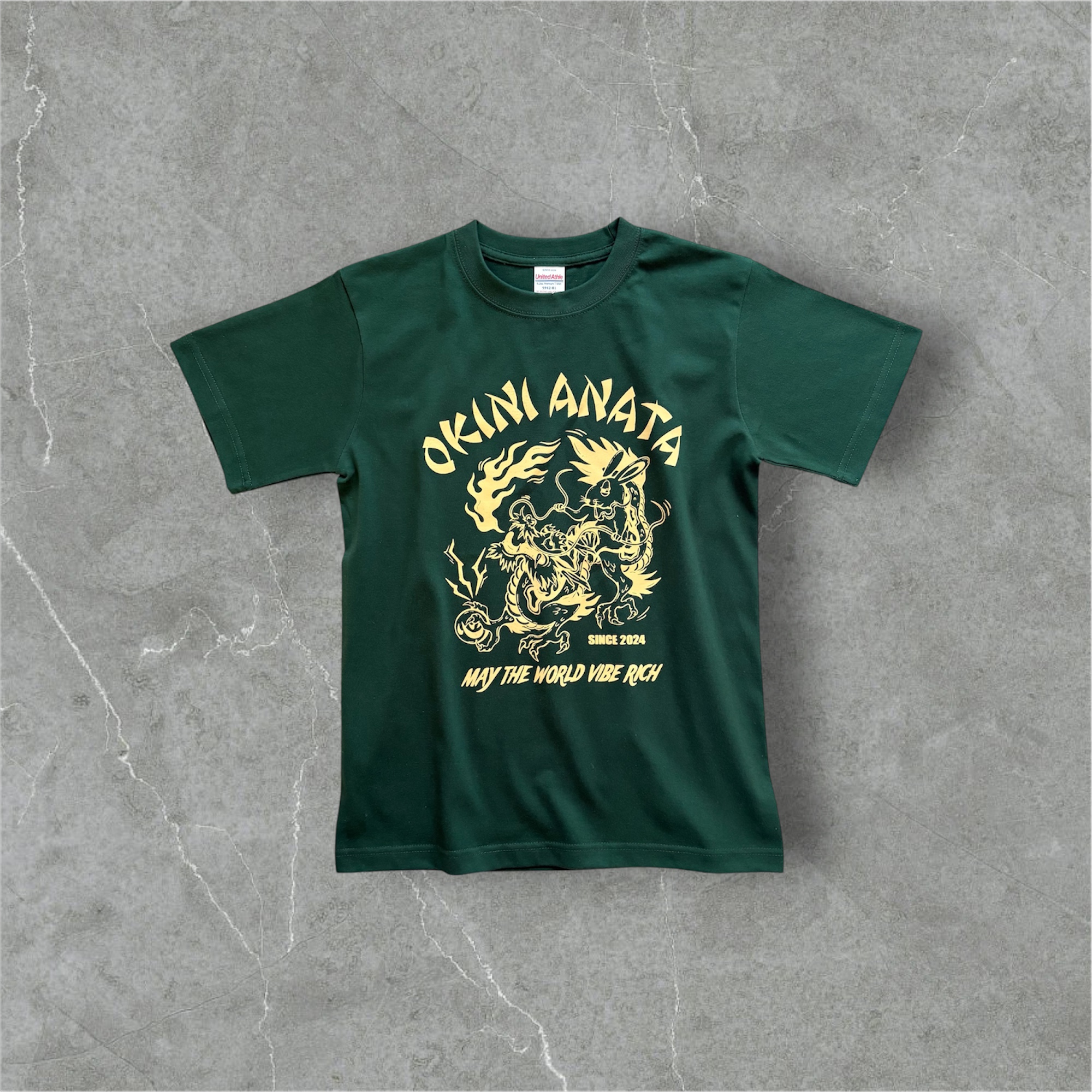 OKINI ANATA Big Logo original T-shirt Green