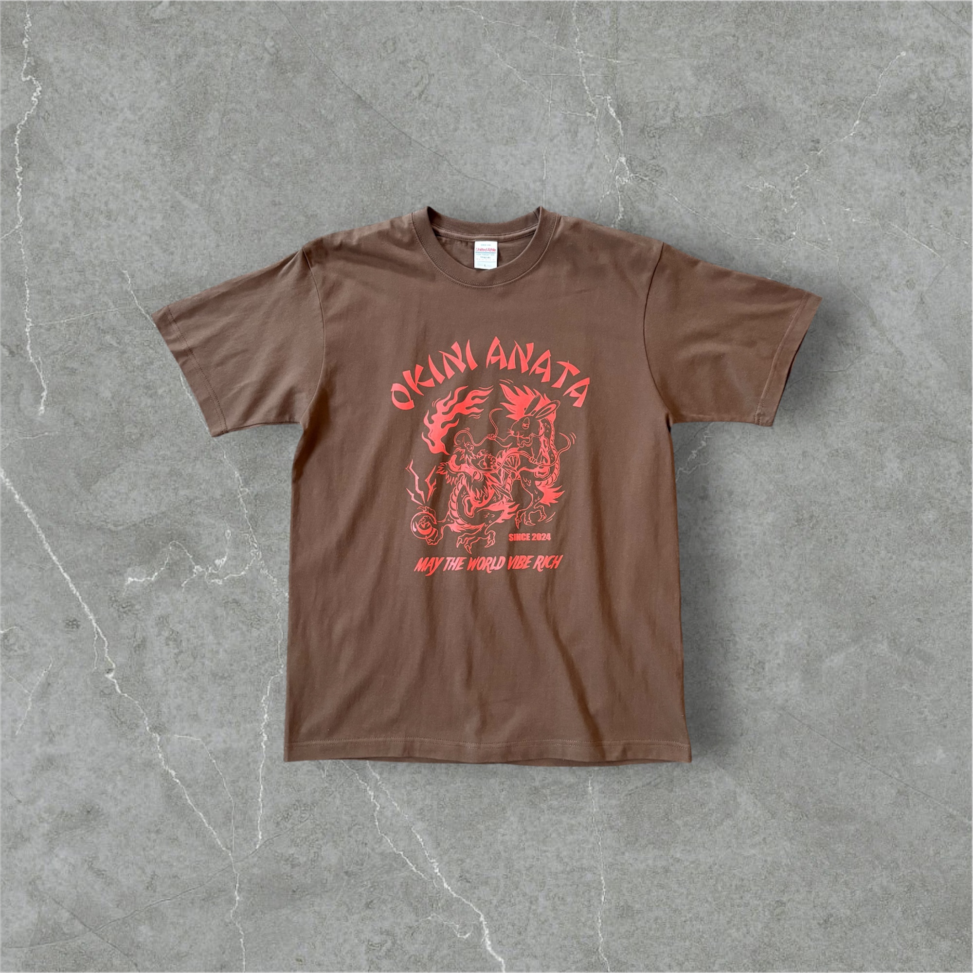 OKINI ANATA Big Logo original T-shirt brown